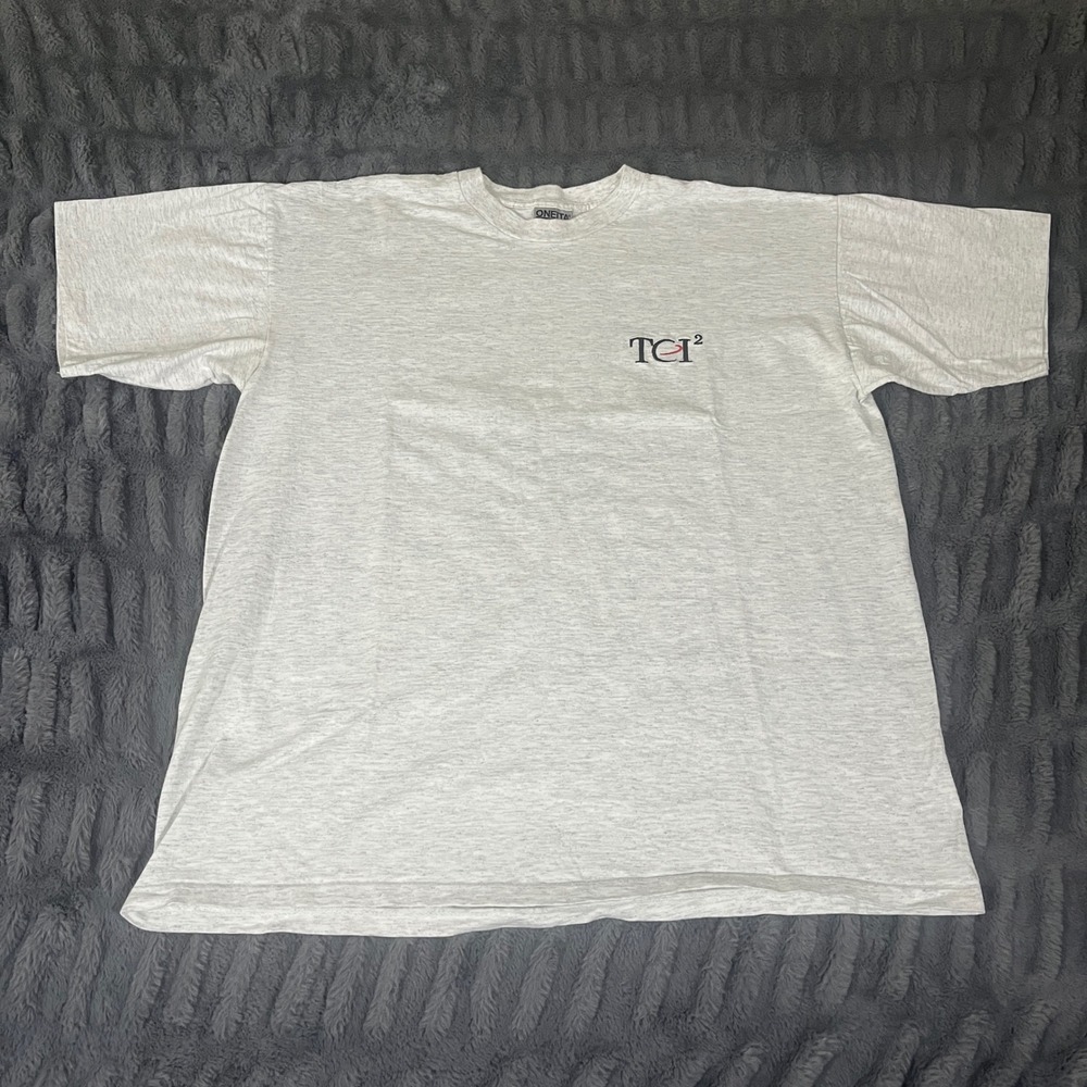 Vintage Oneita Super Heavyweight TCI Tele-Communications Shirt Gray XL USA Made